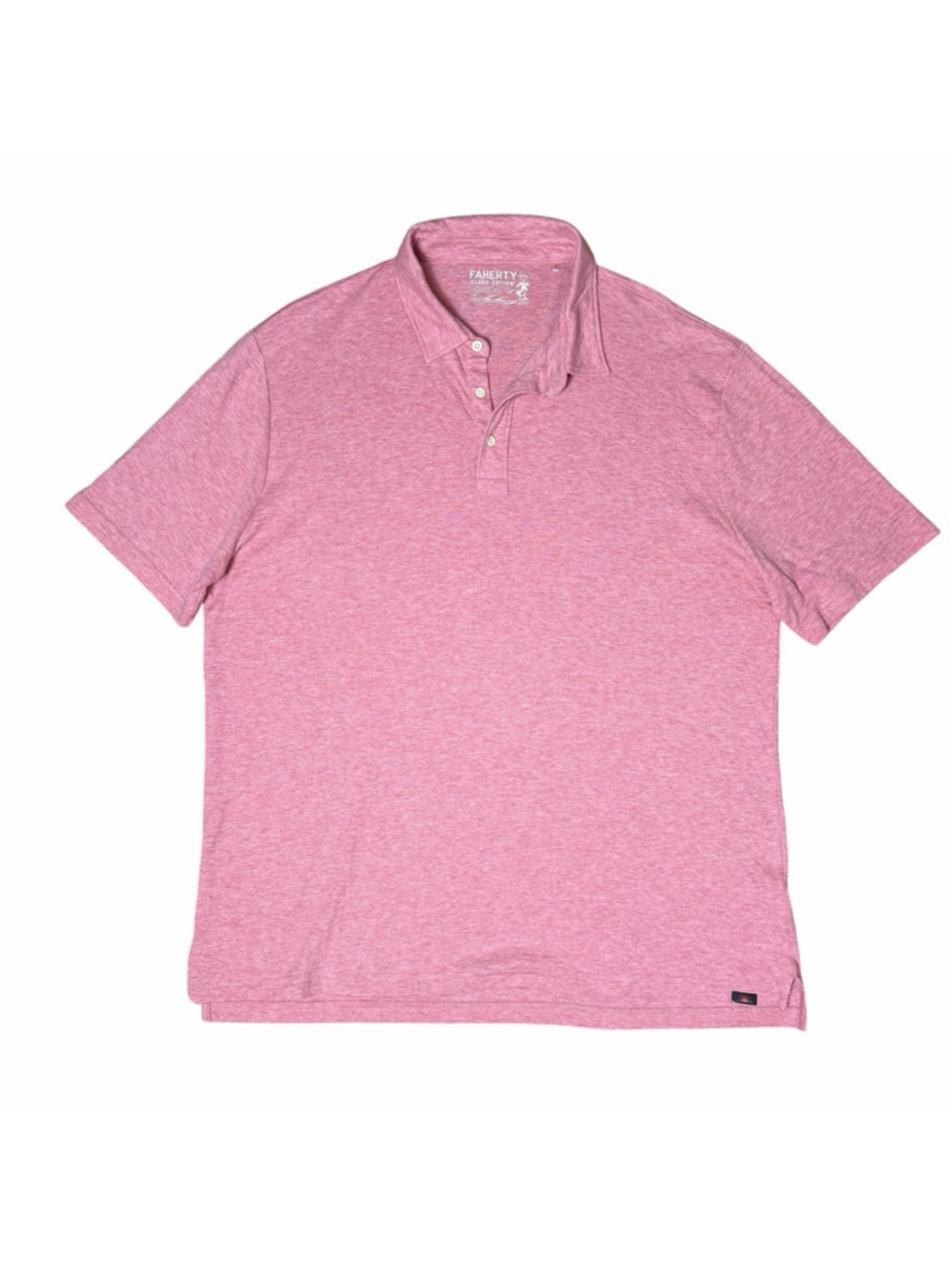 Faherty Polo Shirt MensXXL Pink Cloud Cotton Preppy Lightweight Beach NWOT SOFT!